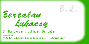 bertalan lukacsy business card