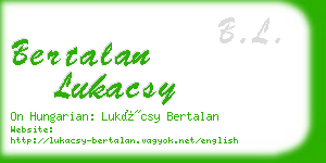 bertalan lukacsy business card